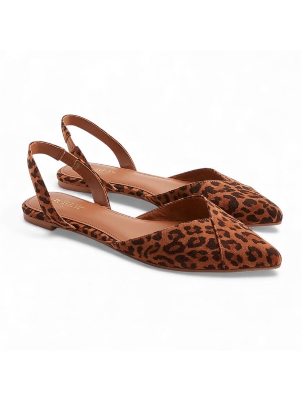 J.Crew NWT Leopard Sueded Slingback Flats Size 7.5